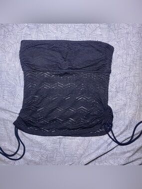 Arizona Jean Company Black Strapless Crochet Tankini Top